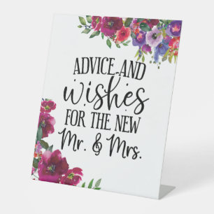 Signe De Table Conseils et voeux pour la Mme et Mme Mariage