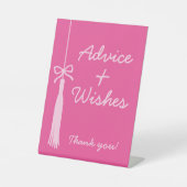 Signe De Table Conseils & Souhaits Coquette Bow Pink Grad Tassel (Recto)