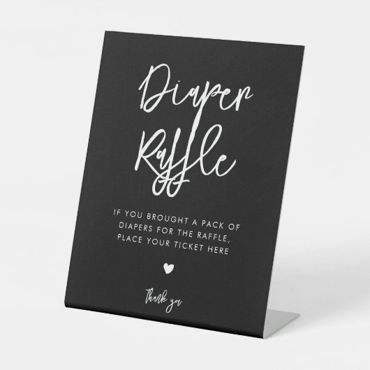 Signe De Table Contemporain moderne noir Raffle de couches (Recto)