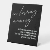 Signe De Table Contemporain, Simple En Mémoire D'Amour Noir (Recto)
