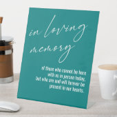 Signe De Table Contemporain, Simple En Mémoire D'Amour Turquoise (In SItu)