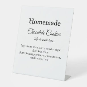 Signe De Table Cookies au chocolat faits maison avec amour ajoute