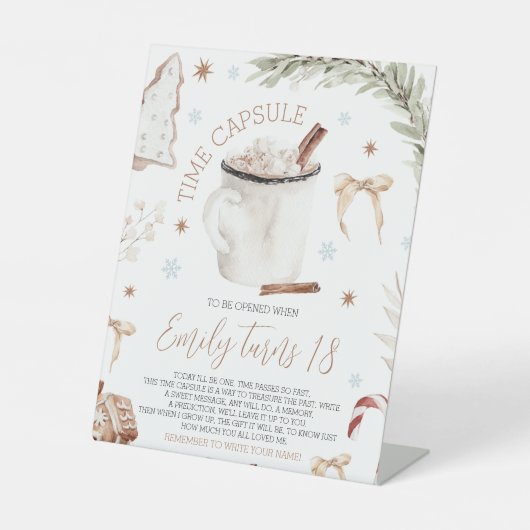 Signe De Table Cookies & Cocoa Time Capsule Sign (Recto)