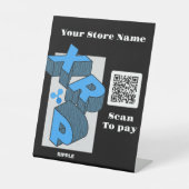 Signe De Table Copier la crypto-monnaie - Code Qr XRP (Recto)