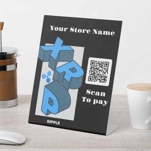 Signe De Table Copier la crypto-monnaie - Code Qr XRP (In SItu)