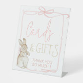 Signe De Table Coquett rose Pierre le lapin Cartes d'anniversaire (Recto)