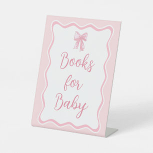 Signe De Table Coquette Baby shower Bow rose Livres pour bébé