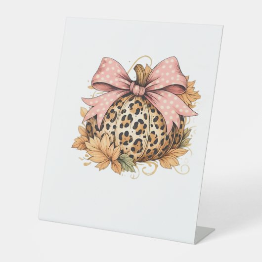 Signe De Table Coquette Leopard Citrouille avec cou rose - Glam F (Recto)