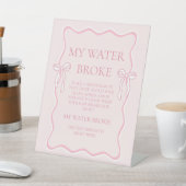 Signe De Table Coquette Pink Bow Baby shower My Water Broke Jeu (In SItu)