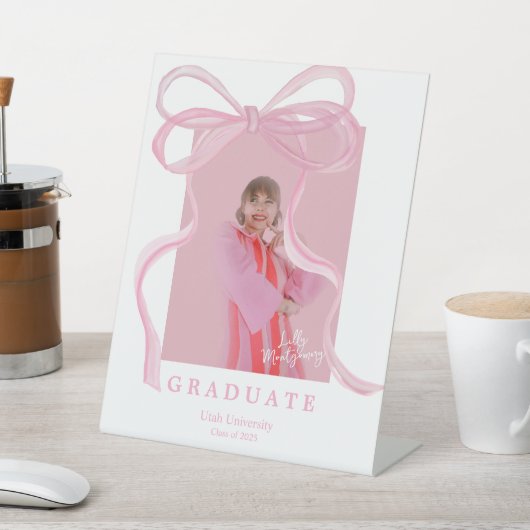 Signe De Table Coquette Pink Ribbon Graduation (In SItu)