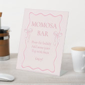 Signe De Table Coquette Rose Baby shower Bow Momosa Bar (In SItu)