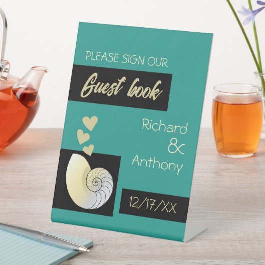 Signe De Table Coquillage et Coeurs, Mariage plage (In SItu)