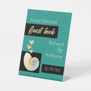 Signe De Table Coquillage et Coeurs, Mariage plage