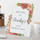 Signe De Table Corail rouge de Bourgogne Rose rose 90e anniversai (In SItu)