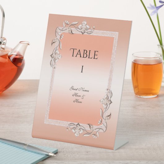 Signe De Table Coral Gem & Parties scintillant 35e anniversaire M (In SItu)