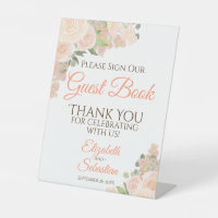 Coral Peach Boho Floral S'Il Vous Plaît Signer Not