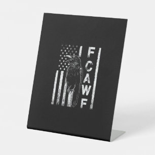 Signe De Table Corbeau drôle avec drapeau américain