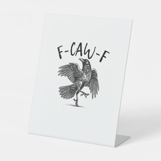 Signe De Table Corbeau, F-Caw-F Oiseau Drôle (Recto)
