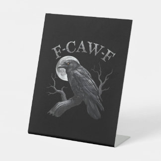 Signe De Table Corbeau F-Caw-F Oiseau Drôle Lune Gothique Humour