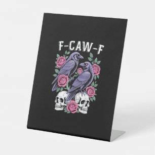 Signe De Table Corbeau F-Caw-F Oiseau Drôle Lune Gothique Humour