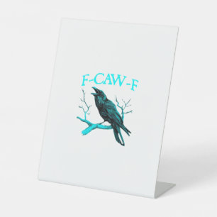 Signe De Table Corbeau F-Caw-F Oiseau Drôle Rétro