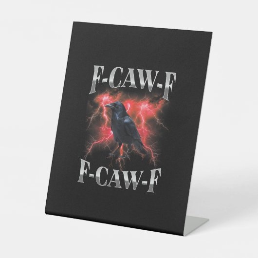 Signe De Table Corbeau gothique F-Caw-F Mème (Recto)