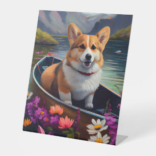 Signe De Table Corgi sur une pagaie : Une aventure pittoresque
