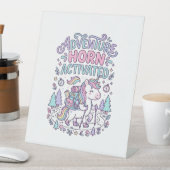 Signe De Table Corne d'Aventure de Licorne Activée Graphique Past (In SItu)