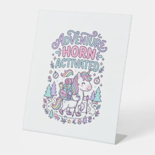 Signe De Table Corne d'Aventure de Licorne Activée Graphique Past