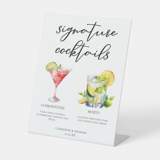 Signe De Table Cosmopolite Mojito Signature Cocktails Menu (Recto)
