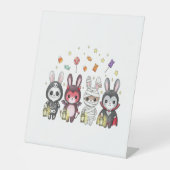 Signe De Table Costume de lapin mignon Halloween (Recto)