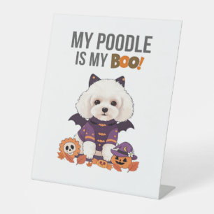 Signe De Table Costume d'Halloween de caniche Mon caniche est mon