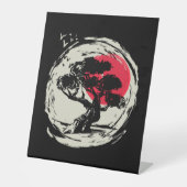 Signe De Table Coucher de soleil japonais Bonsai Art (Recto)