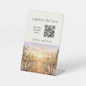 Signe De Table Coucher de soleil Vignoble Code QR Capturer l'amou (Recto)