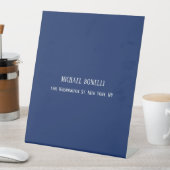 Signe De Table Couleur Bleue Classique Élégante Police Serif Mini (In SItu)