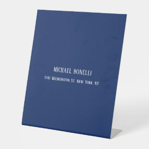 Signe De Table Couleur Bleue Classique Élégante Police Serif Mini