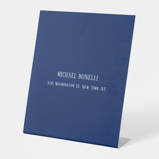 Signe De Table Couleur Bleue Classique Élégante Police Serif Mini (Recto)