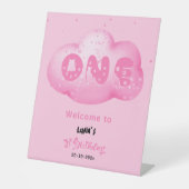 Signe De Table Couleur d'aquarelle de la police de chats rose Clo (Recto)