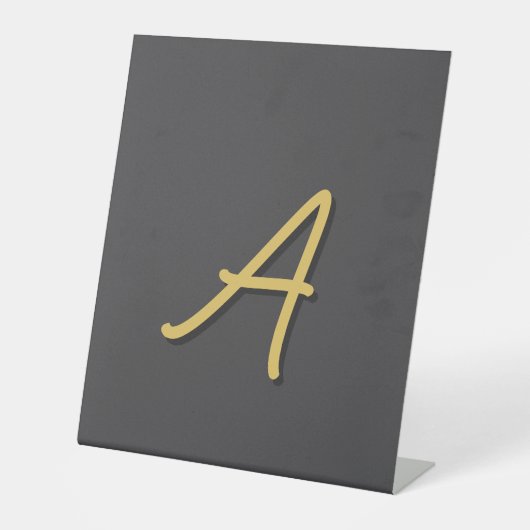 Signe De Table Couleur Or Gris Monogramme Professionnel (Recto)
