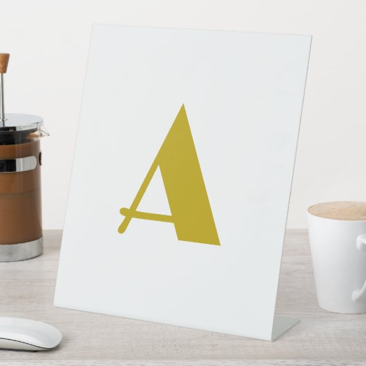 Signe De Table Couleur or Personnalisé Monogramme Lettre initiale (In SItu)