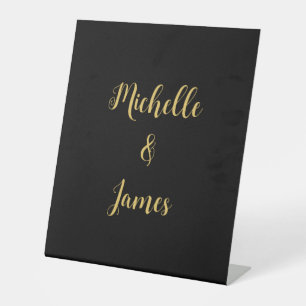 Signe De Table Couleurs Noir & Or Professionnel Moderne tendance