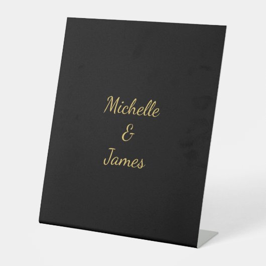 Signe De Table Couleurs Noir & Or Professionnel Tendance Moderne (Recto)