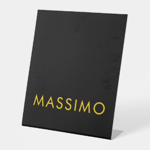 Signe De Table Couleurs Or Noir Nom Minimaliste Professionnel
