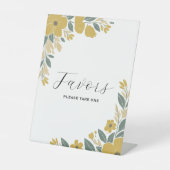 Signe De Table Coupe-beurre Accueil Mariage Jaune Faveurs (Recto)