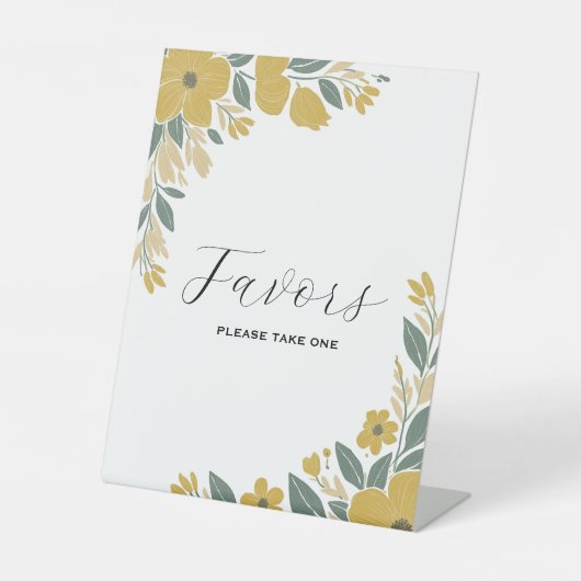 Signe De Table Coupe-beurre Accueil Mariage Jaune Faveurs (Recto)