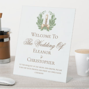 Signe De Table Couronne de chandelle de Noël élégante Mariage per