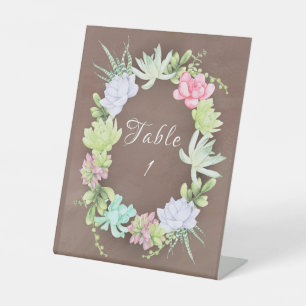 Signe De Table Couronne de verdure succulente pour la table de la