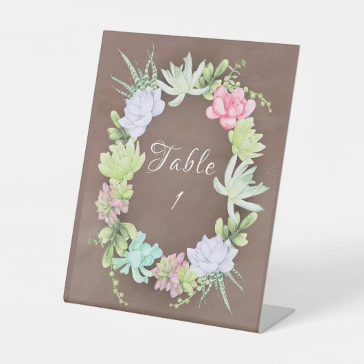 Signe De Table Couronne de verdure succulente pour la table de la (Recto)