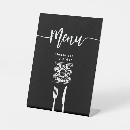 Signe De Table Couteau et Fourchette de Menu Simple Moderne Code (Recto)