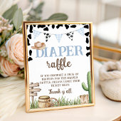 Signe De Table Cowboy 8x10 Diaper Raffle Table Sign